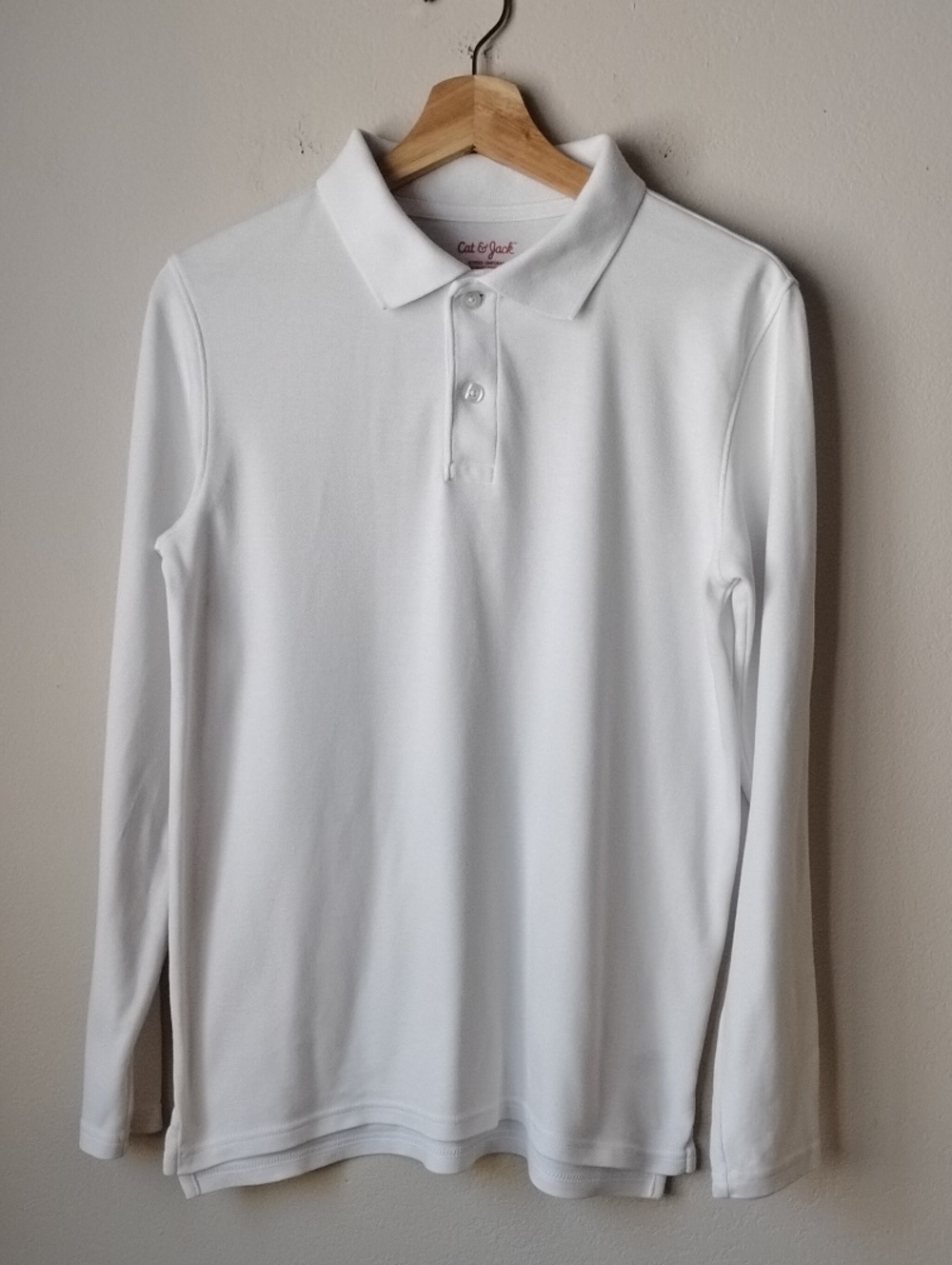 🌺💙 Cat & Jack Size XL Long Sleeve White Polo